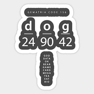 Dog word code in the English Gematria Sticker